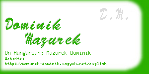 dominik mazurek business card